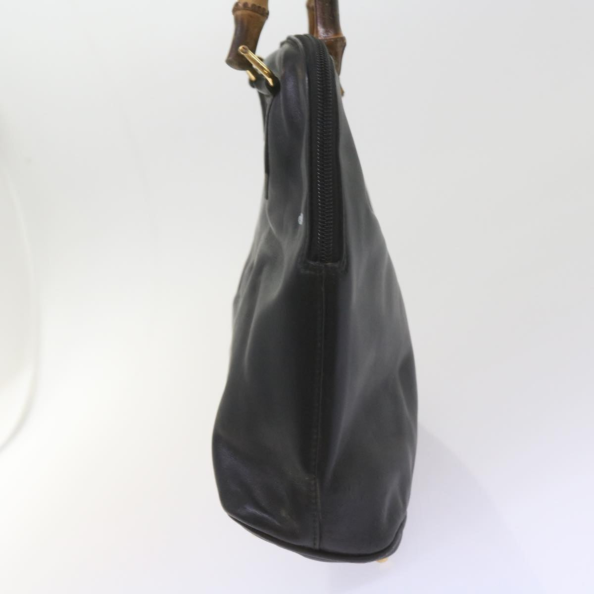GUCCI Bamboo Hand Bag Leather Black 000 1186 0289 60723