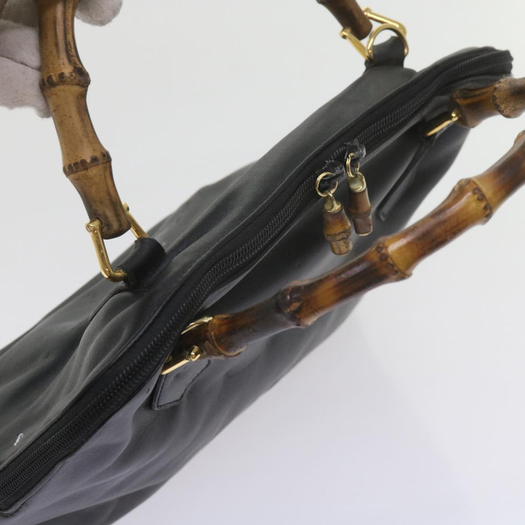 GUCCI Bamboo Hand Bag Leather Black 000 1186 0289 60723