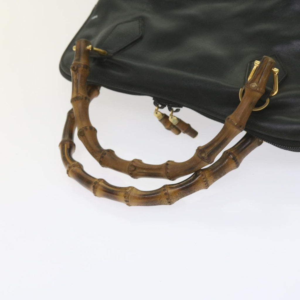 GUCCI Bamboo Hand Bag Leather Black 000 1186 0289 60723