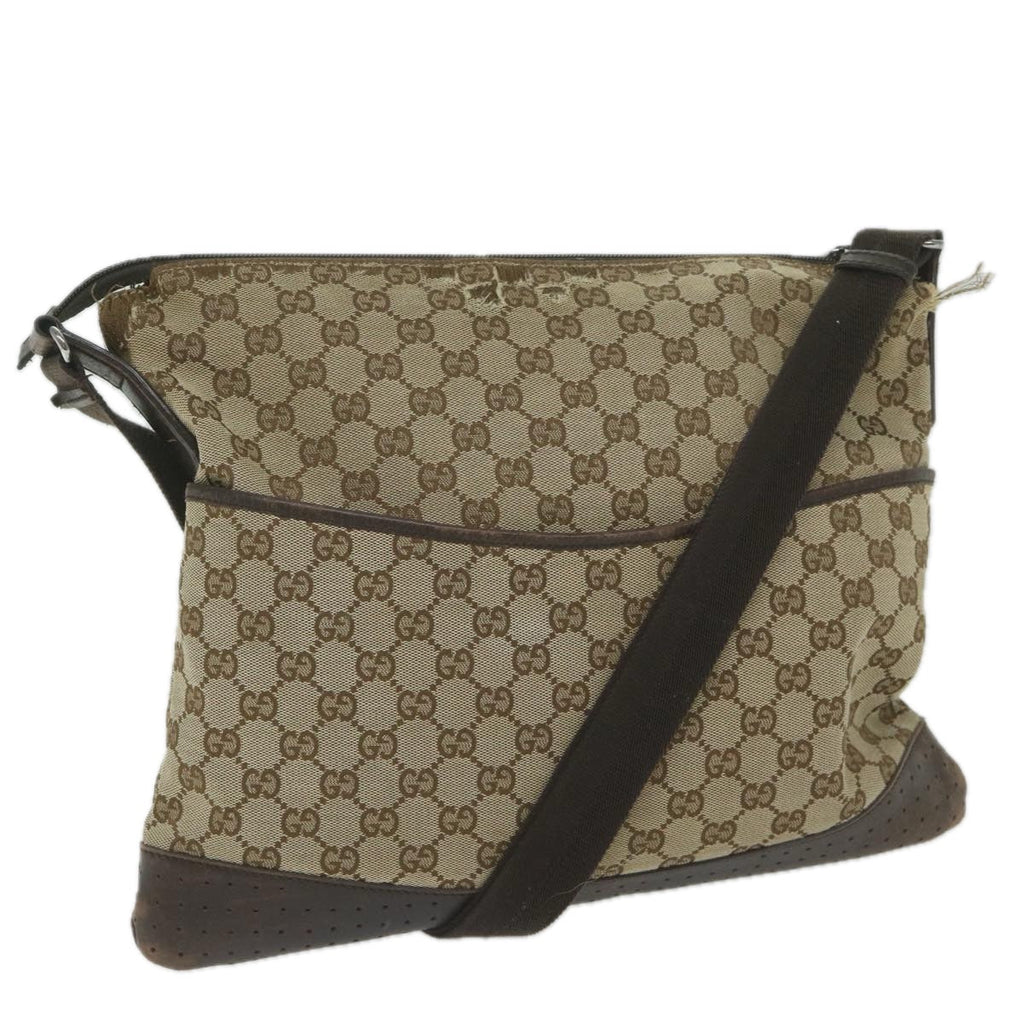 GUCCI GG Canvas Shoulder Bag Beige 145856 60724