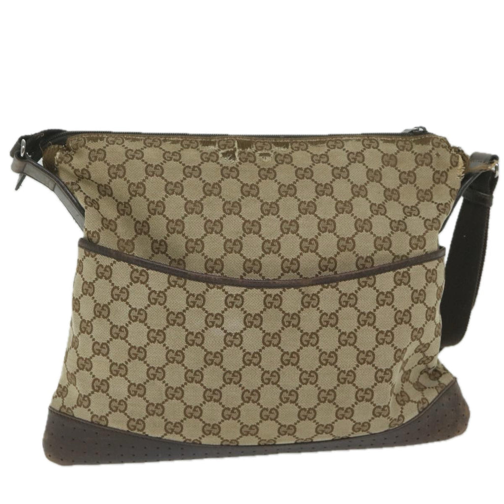 GUCCI GG Canvas Shoulder Bag Beige 145856 60724