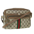 GUCCI GG Supreme Web Sherry Line Shoulder Bag Beige Red 56 02 004 60741