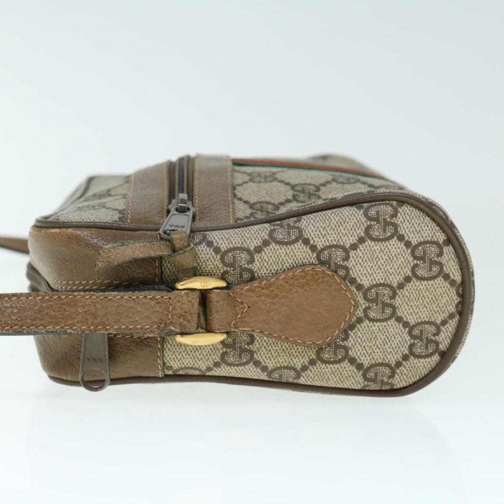 GUCCI GG Supreme Web Sherry Line Shoulder Bag Beige Red 56 02 004 60741
