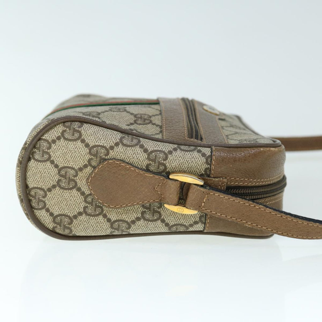GUCCI GG Supreme Web Sherry Line Shoulder Bag Beige Red 56 02 004 60741