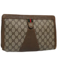 GUCCI GG Supreme Web Sherry Line Clutch Bag Beige Red Green 89 01 033 60742