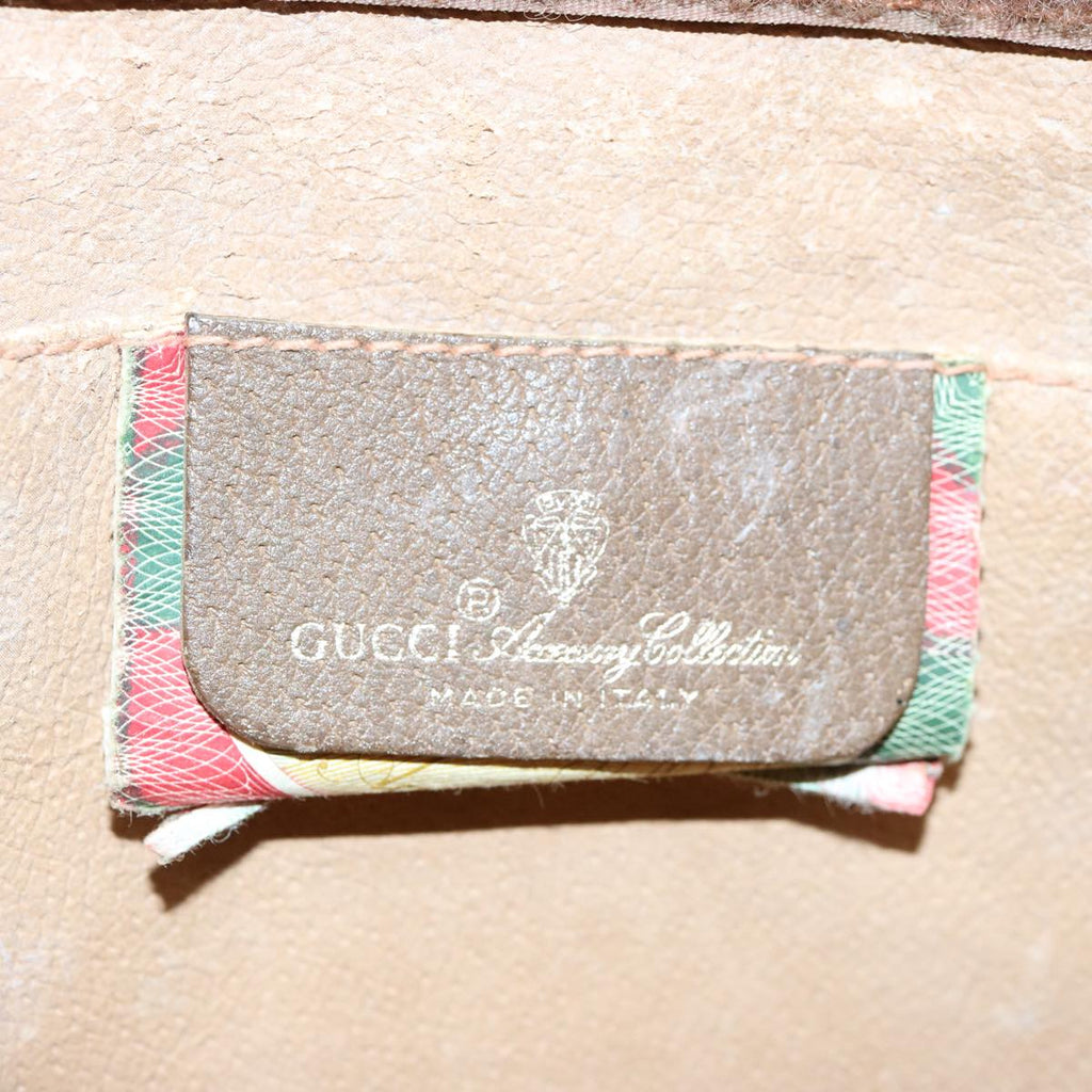 GUCCI GG Supreme Web Sherry Line Clutch Bag Beige Red Green 89 01 033 60742