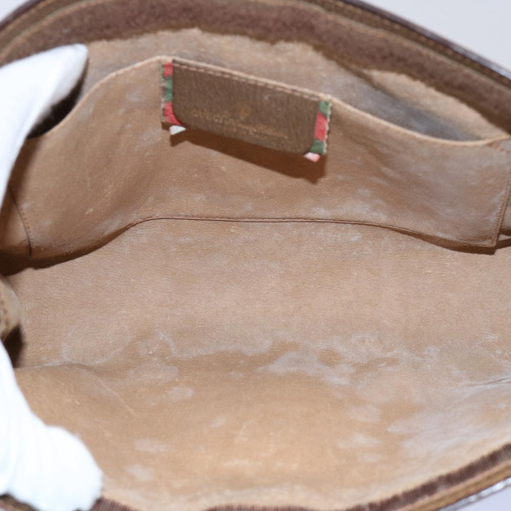 GUCCI GG Supreme Web Sherry Line Clutch Bag Beige Red Green 89 01 033 60742