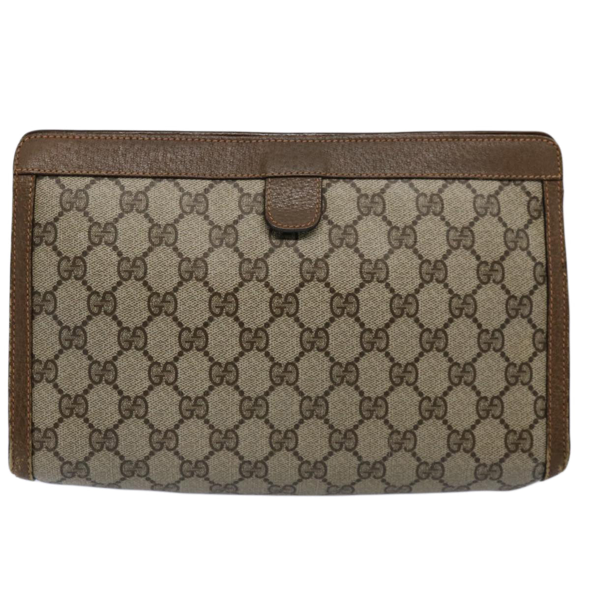 GUCCI GG Supreme Web Sherry Line Clutch Bag Beige Red Green 89 01 033 60742