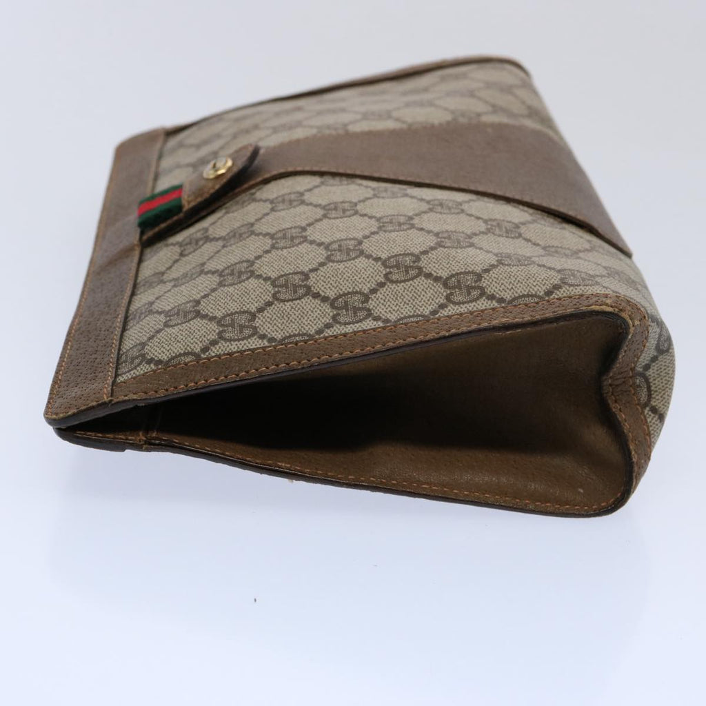 GUCCI GG Supreme Web Sherry Line Clutch Bag Beige Red Green 89 01 033 60742