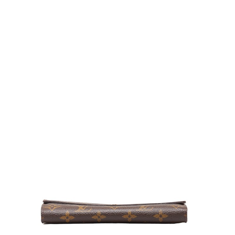 Louis Vuitton Monogram Portefolio Sarah Long Wallet M61734 Brown PVC Leather  Louis Vuitton