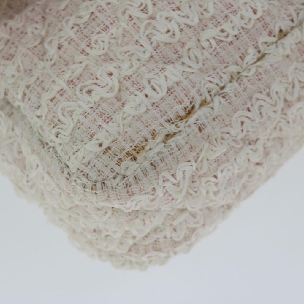 CHANEL Matelasse Chain Shoulder Bag Tweed Pink CC 60753A