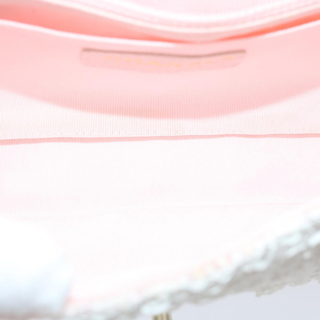 CHANEL Matelasse Chain Shoulder Bag Tweed Pink CC 60753A