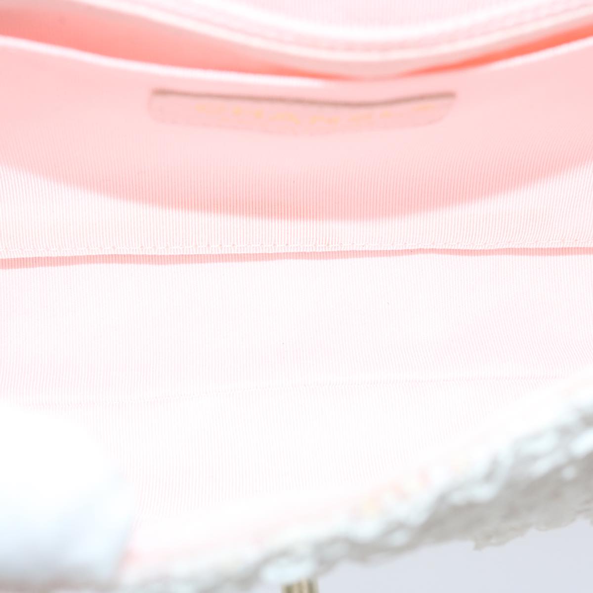 CHANEL Matelasse Chain Shoulder Bag Tweed Pink CC 60753A