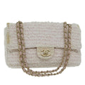 CHANEL Matelasse Chain Shoulder Bag Tweed Pink CC 60753A