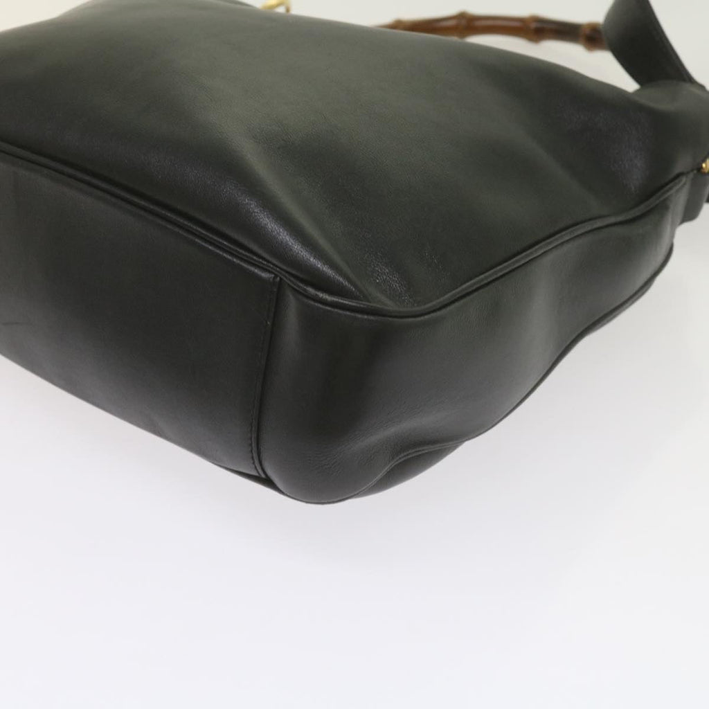 GUCCI Bamboo Shoulder Bag Leather 2way Black 001 1638 2615 60783