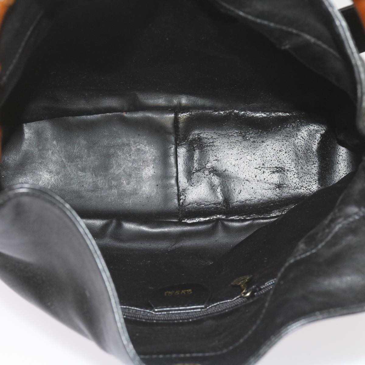 GUCCI Bamboo Shoulder Bag Leather 2way Black 001 1638 2615 60783