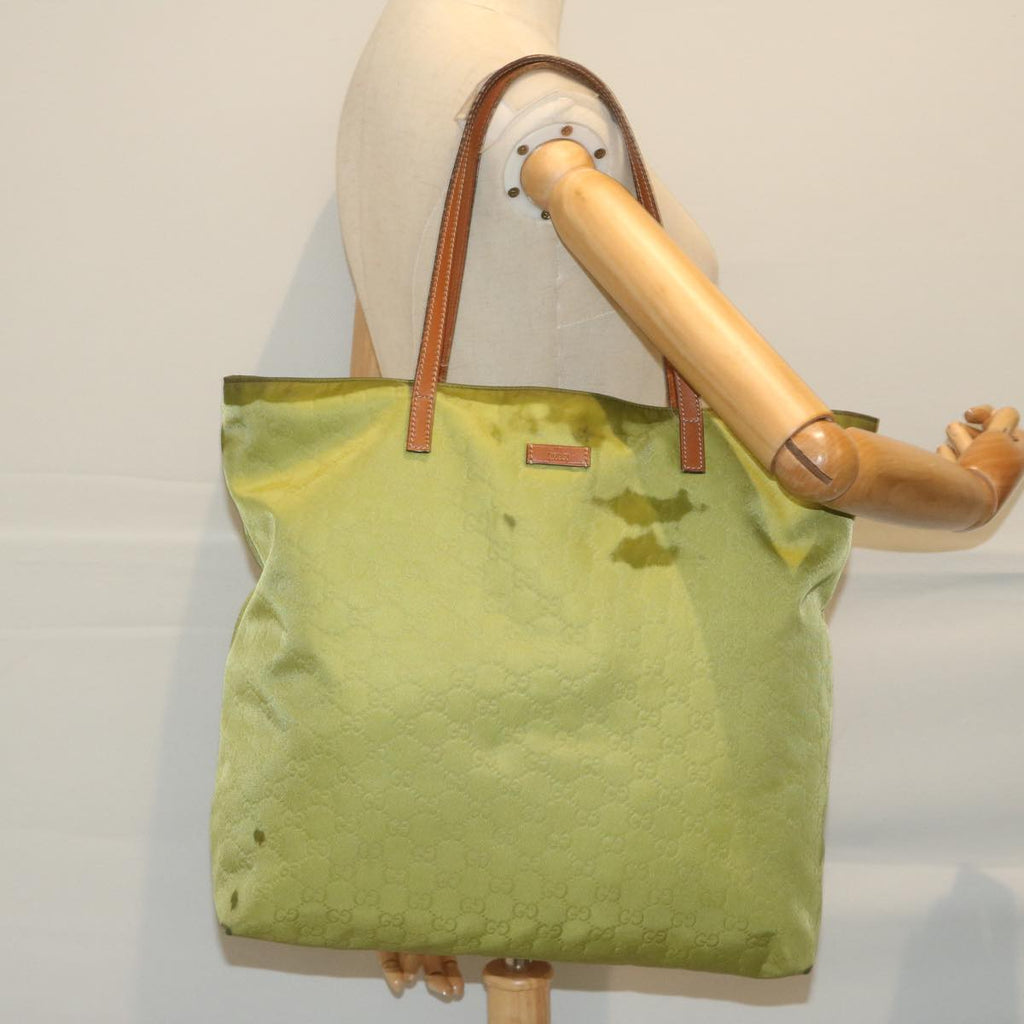 GUCCI GG Canvas Tote Bag Green 295252 60789
