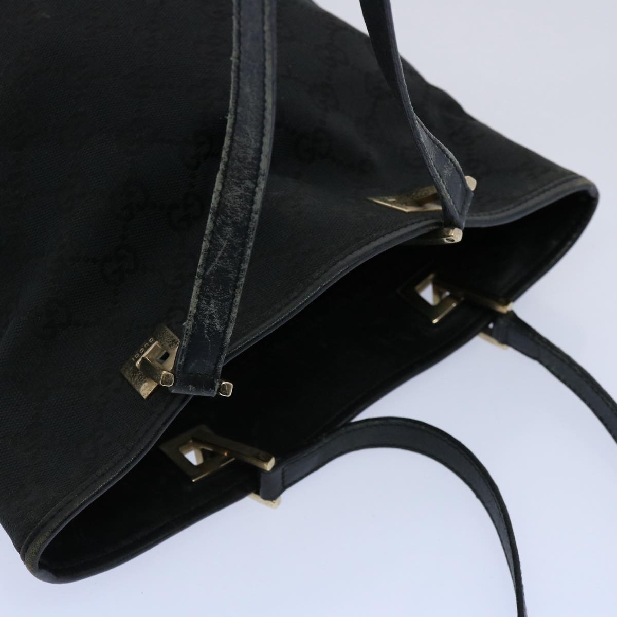 GUCCI GG Canvas Tote Bag Black 31244 60793