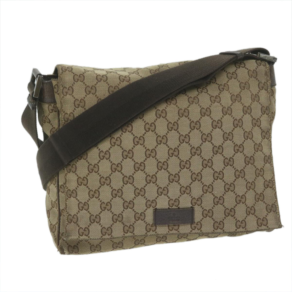 GUCCI GG Canvas Shoulder Bag Beige 146236 60797