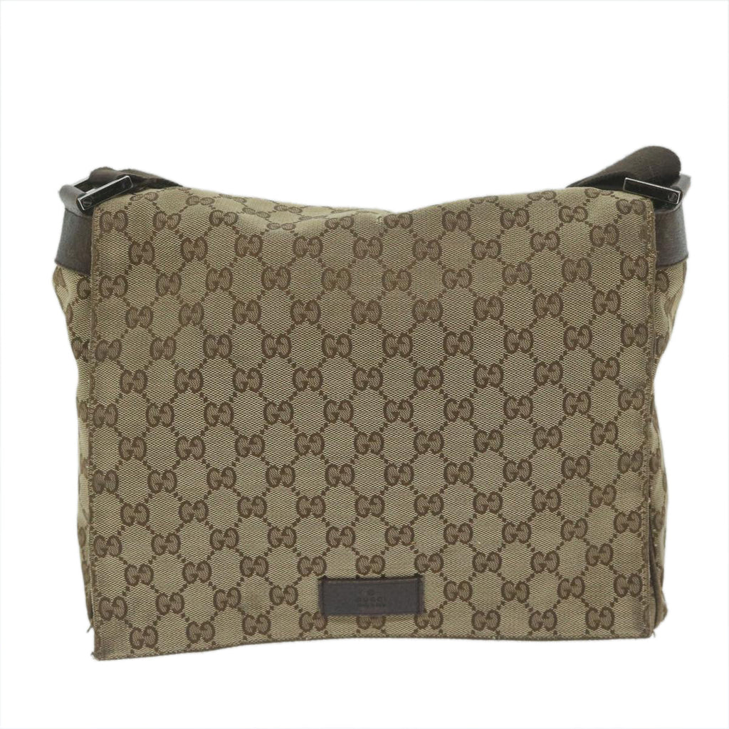 GUCCI GG Canvas Shoulder Bag Beige 146236 60797