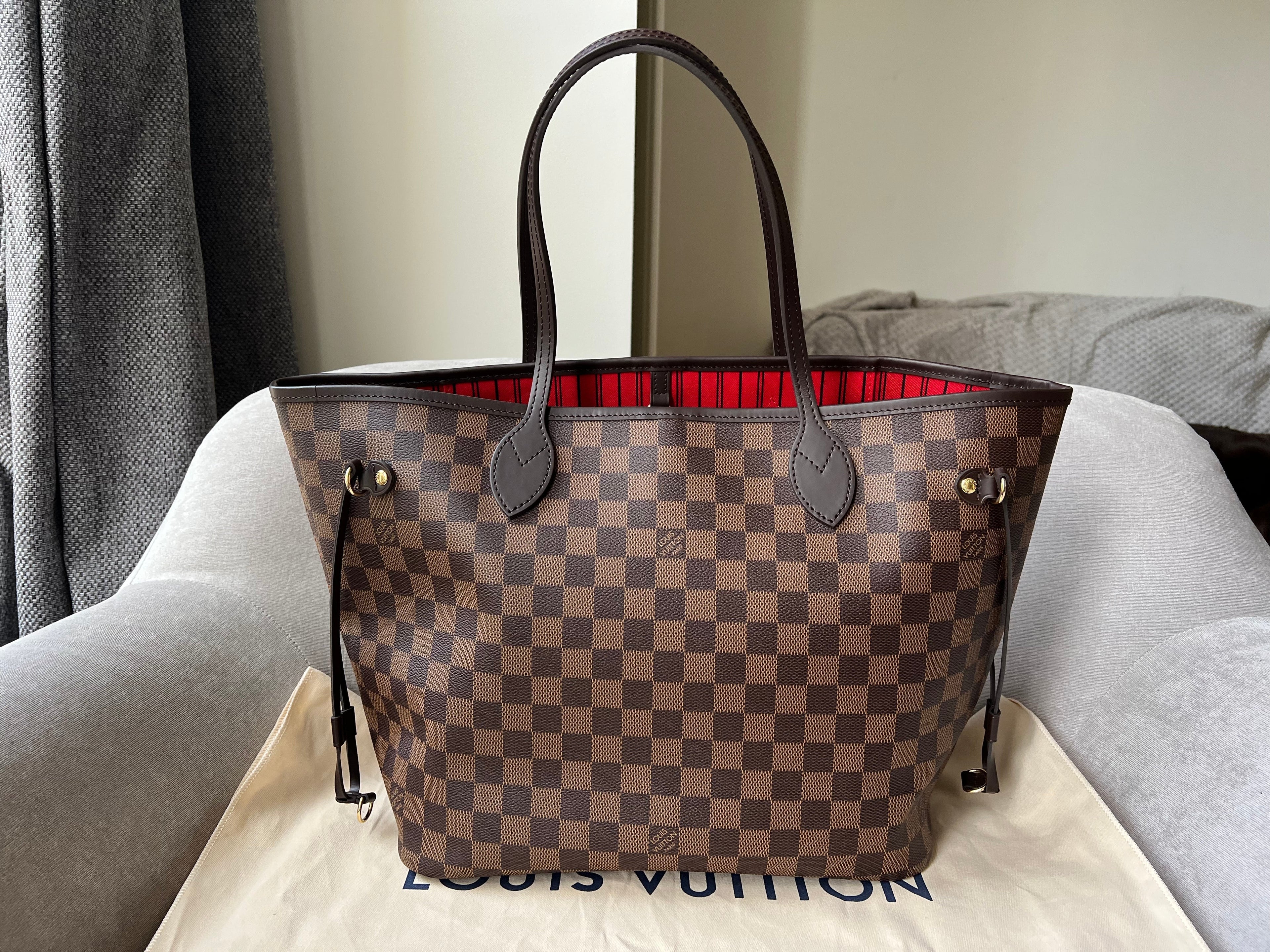 Louis Vuitton Neverfull MM Damier Ebene Cherry Interior (RRP £1,410)