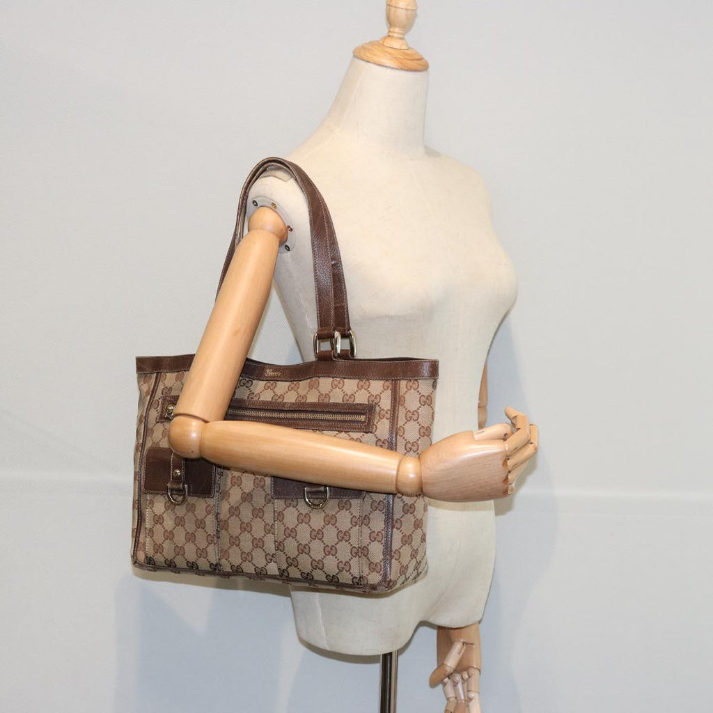 GUCCI GG Canvas Tote Bag Beige 146247 60800