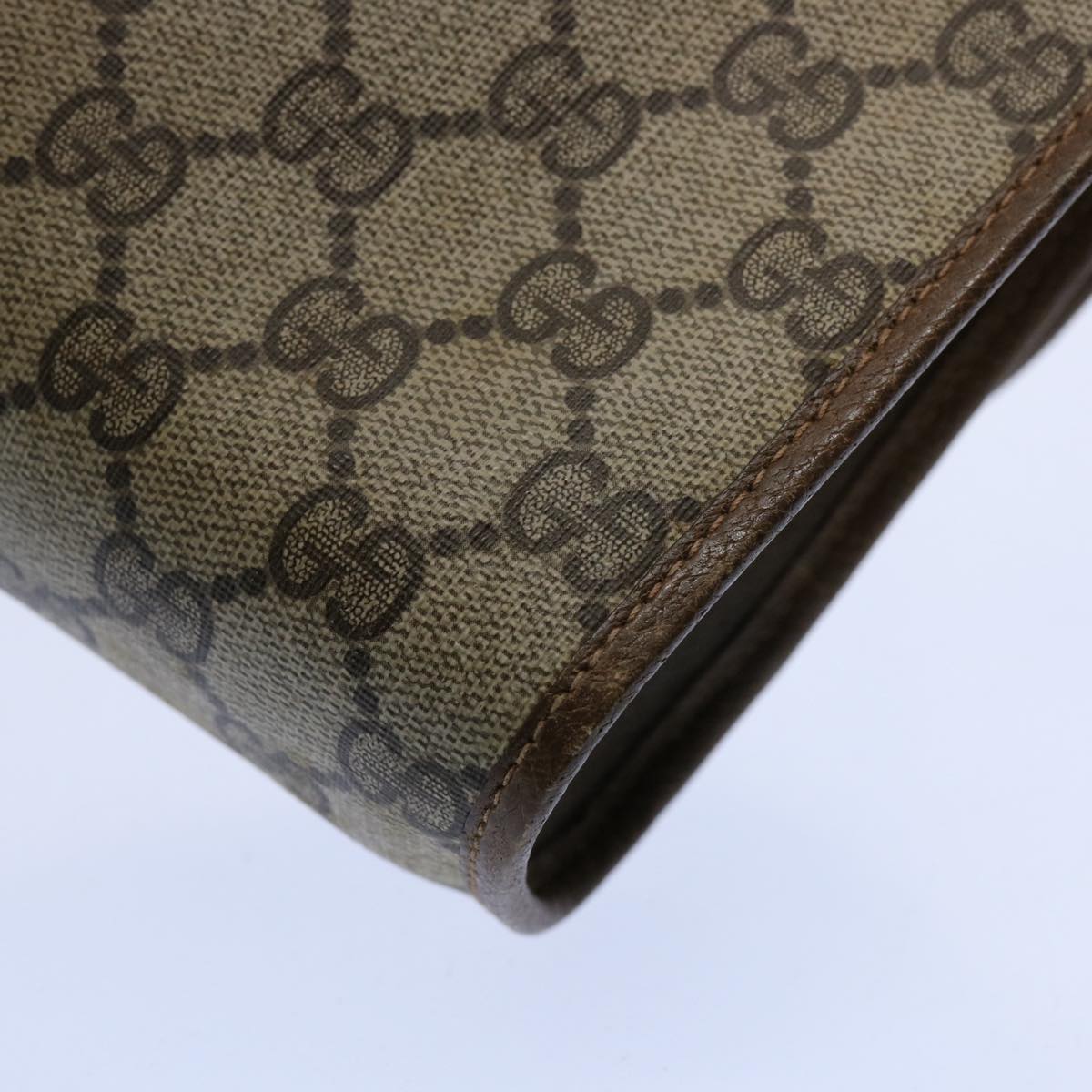 GUCCI GG Supreme Web Sherry Line Clutch Bag Beige Red Green 89 01 030 60861