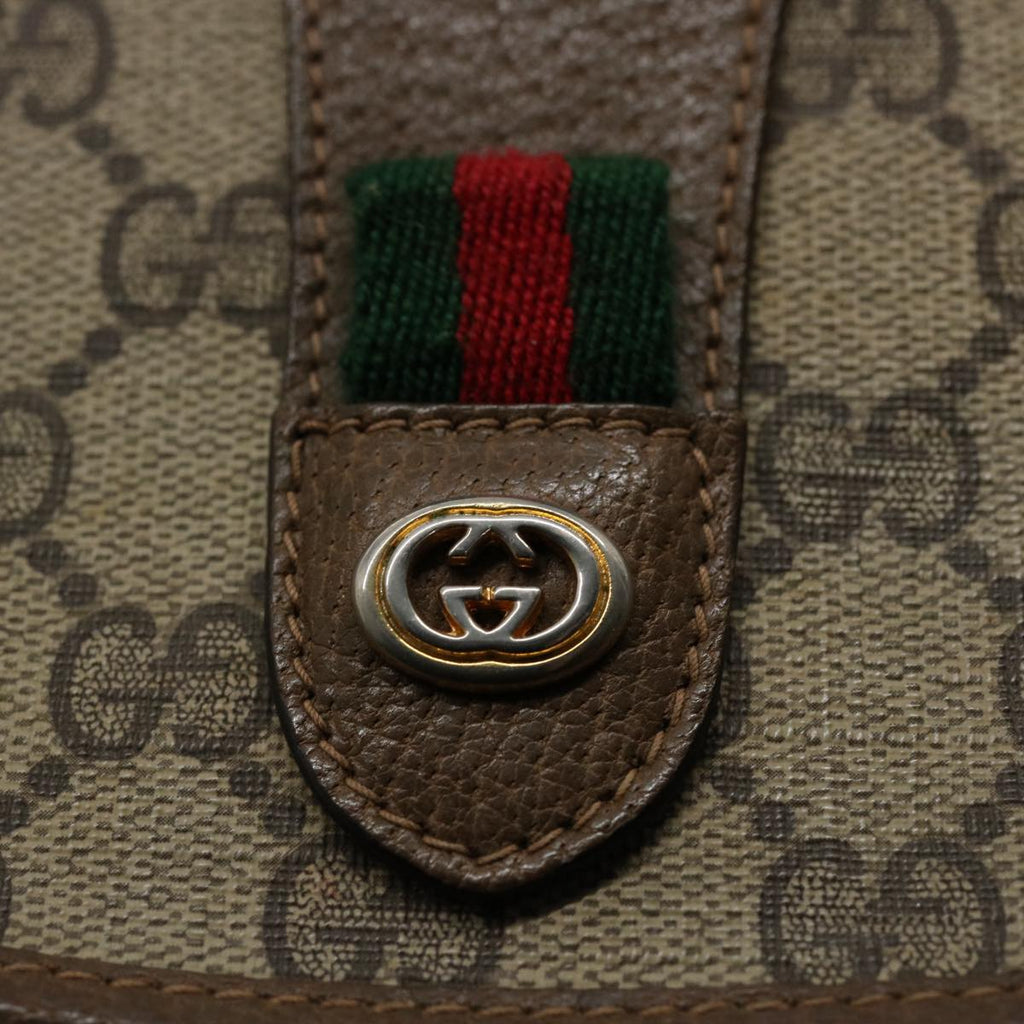 GUCCI GG Supreme Web Sherry Line Clutch Bag Beige Red Green 89 01 030 60861
