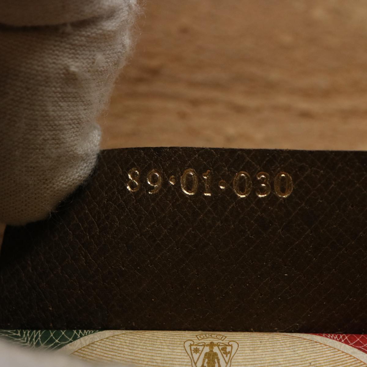 GUCCI GG Supreme Web Sherry Line Clutch Bag Beige Red Green 89 01 030 60861