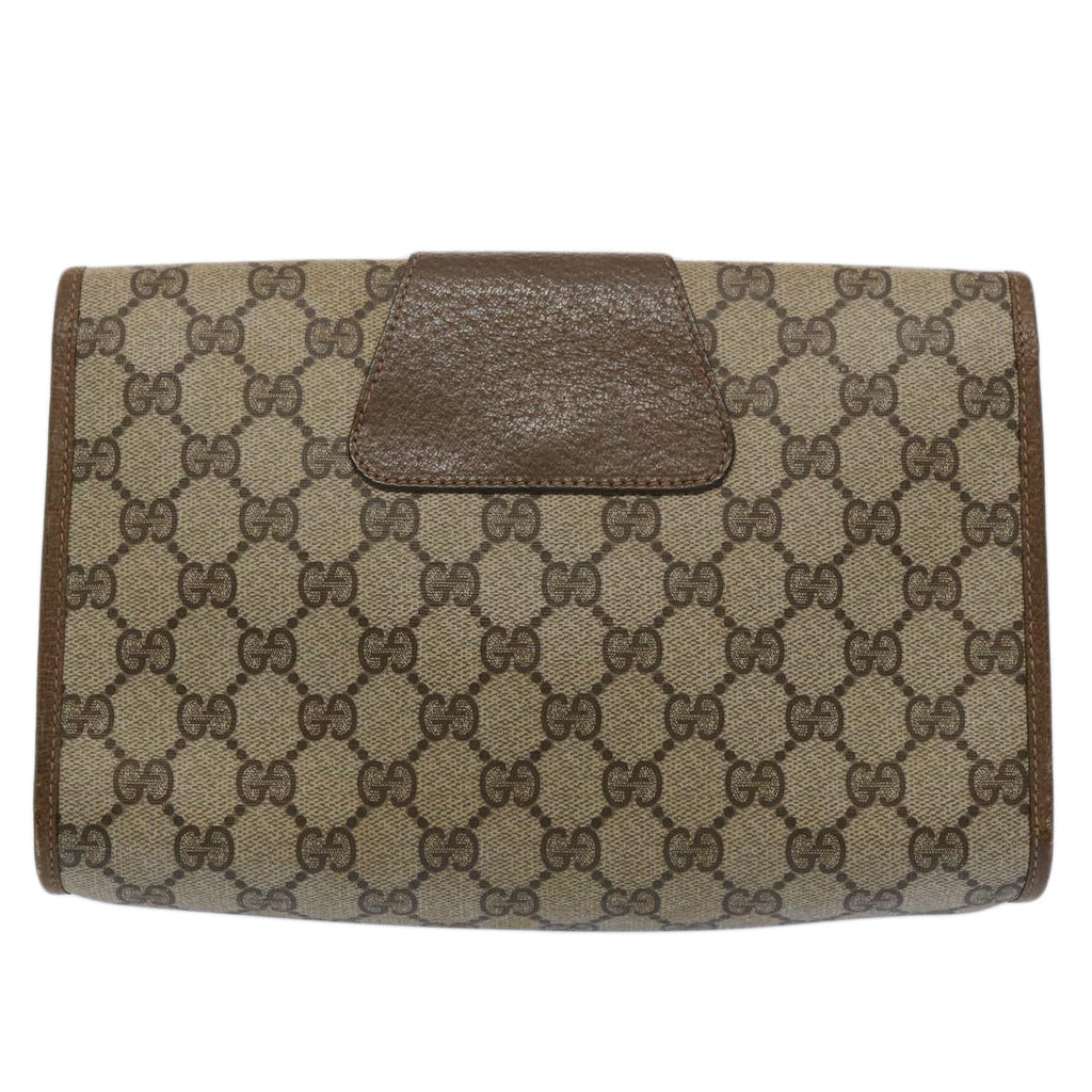 GUCCI GG Supreme Web Sherry Line Clutch Bag Beige Red Green 89 01 030 60861