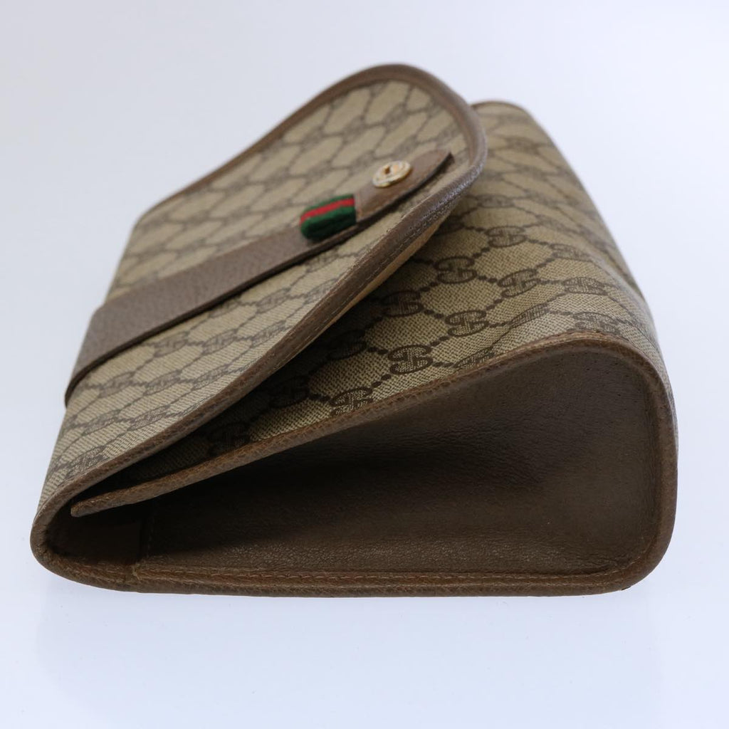 GUCCI GG Supreme Web Sherry Line Clutch Bag Beige Red Green 89 01 030 60861