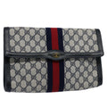 GUCCI GG Supreme Sherry Line Clutch Bag Red Navy 41 014 3087 30 60875