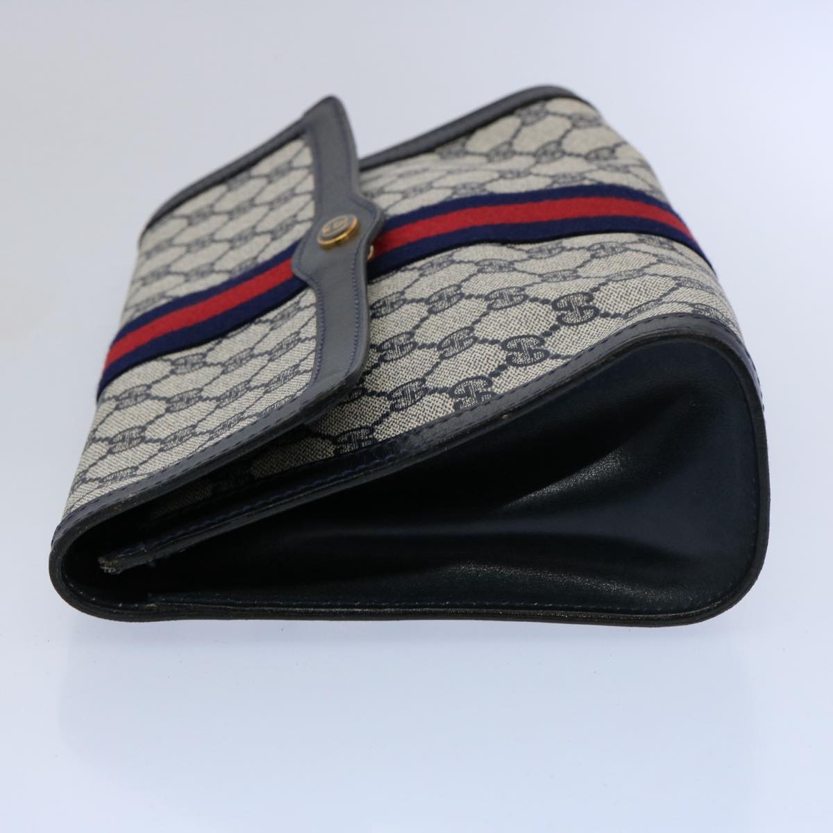 GUCCI GG Supreme Sherry Line Clutch Bag Red Navy 41 014 3087 30 60875