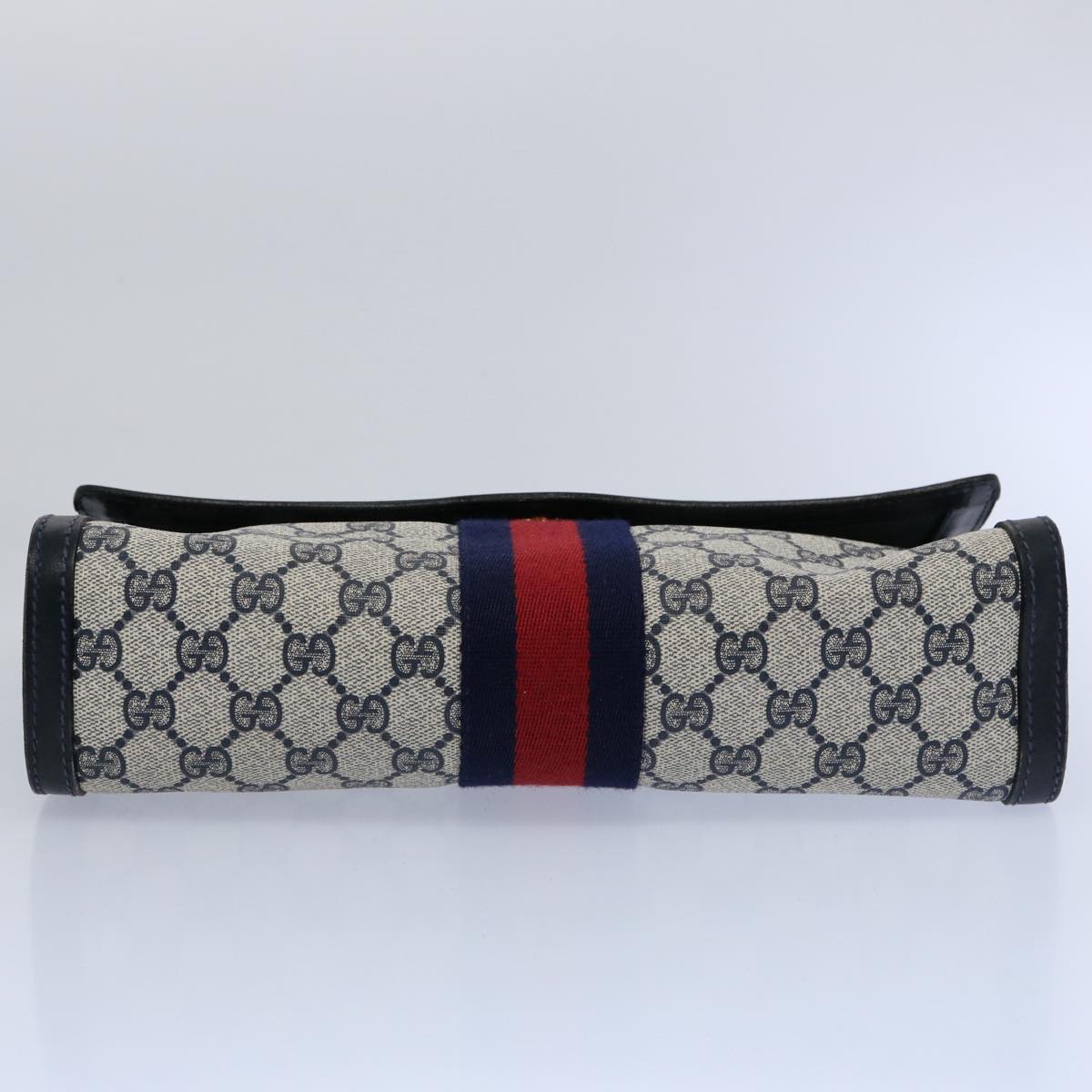 GUCCI GG Supreme Sherry Line Clutch Bag Red Navy 41 014 3087 30 60875