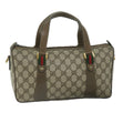 GUCCI GG Supreme Web Sherry Line Hand Bag 2way Beige Red 39 02 040 60876