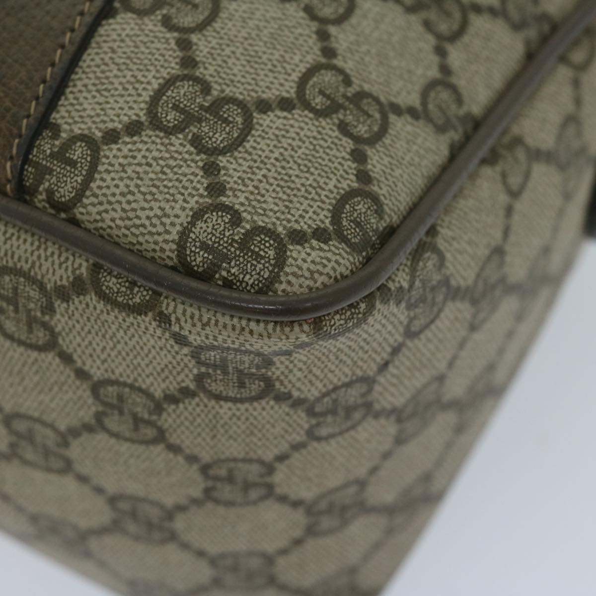 GUCCI GG Supreme Web Sherry Line Hand Bag 2way Beige Red 39 02 040 60876