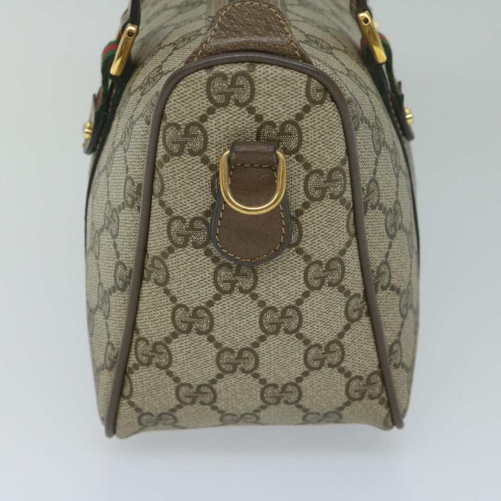 GUCCI GG Supreme Web Sherry Line Hand Bag 2way Beige Red 39 02 040 60876