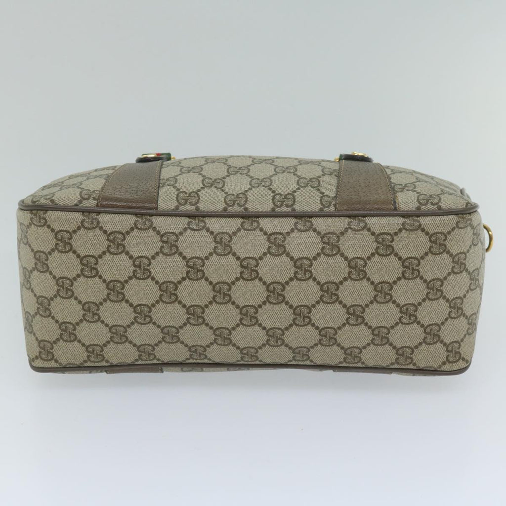 GUCCI GG Supreme Web Sherry Line Hand Bag 2way Beige Red 39 02 040 60876