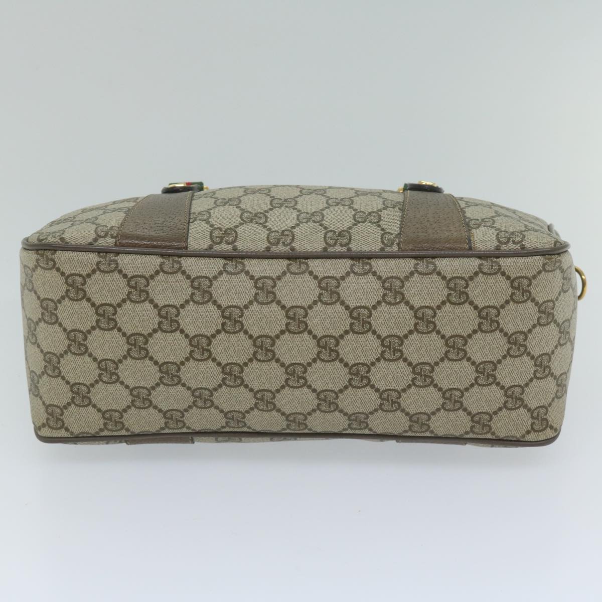 GUCCI GG Supreme Web Sherry Line Hand Bag 2way Beige Red 39 02 040 60876