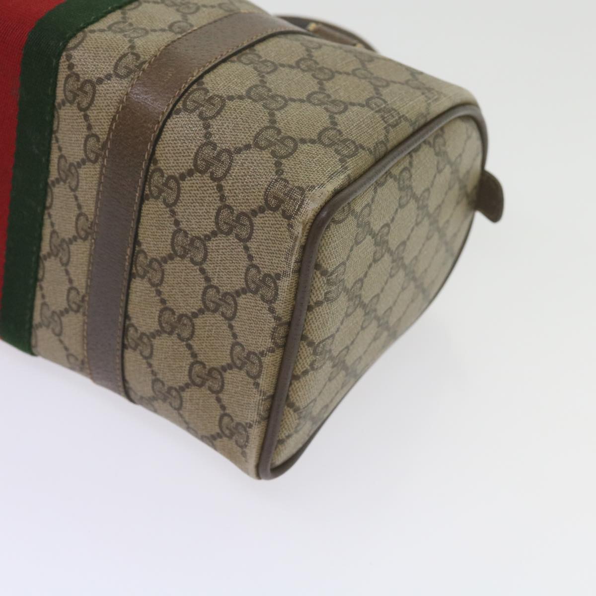 GUCCI GG Supreme Web Sherry Line Hand Bag Beige Red Green 69 02 006 60884