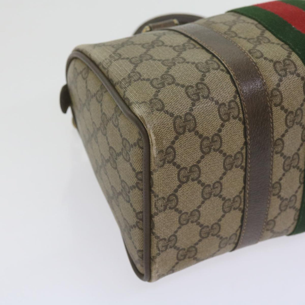 GUCCI GG Supreme Web Sherry Line Hand Bag Beige Red Green 69 02 006 60884