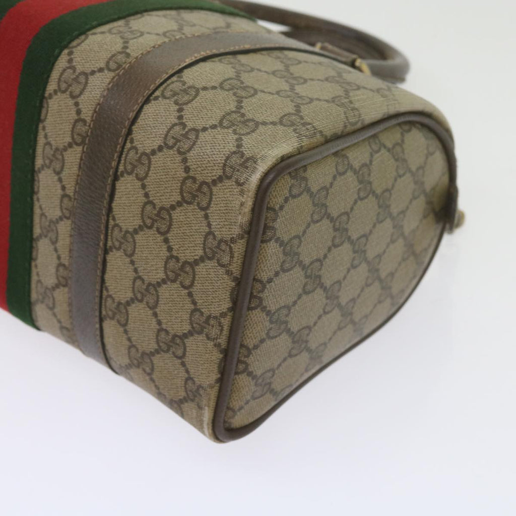 GUCCI GG Supreme Web Sherry Line Hand Bag Beige Red Green 69 02 006 60884