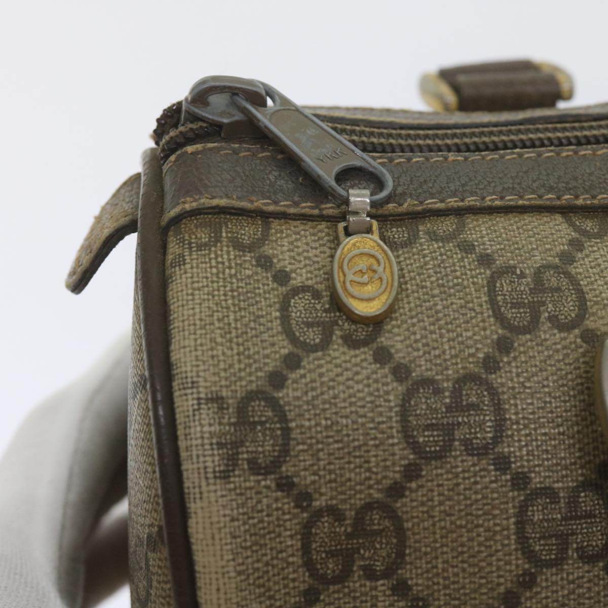 GUCCI GG Supreme Web Sherry Line Hand Bag Beige Red Green 69 02 006 60884