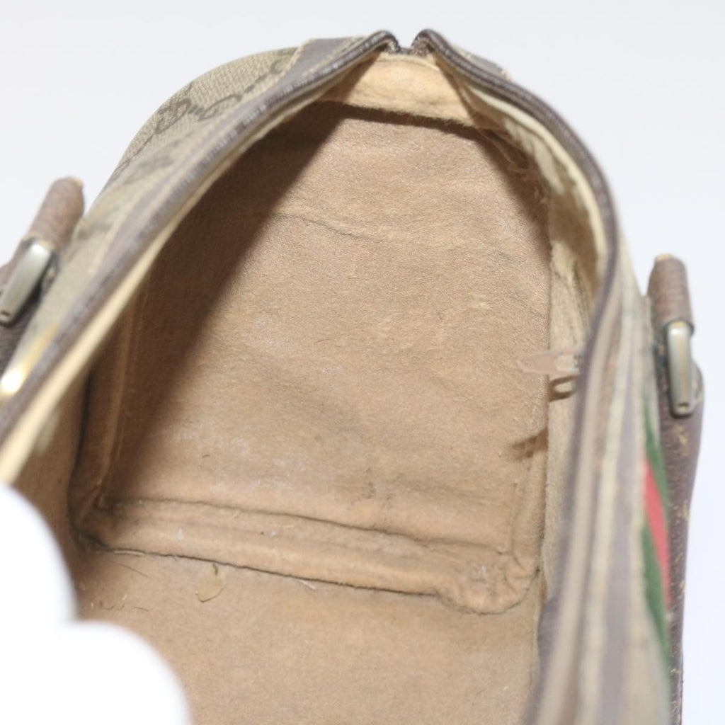GUCCI GG Supreme Web Sherry Line Hand Bag Beige Red Green 69 02 006 60884