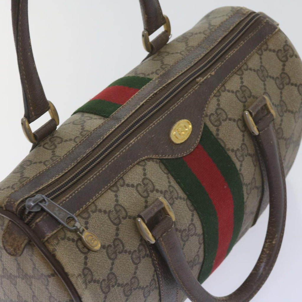 GUCCI GG Supreme Web Sherry Line Hand Bag Beige Red Green 69 02 006 60884