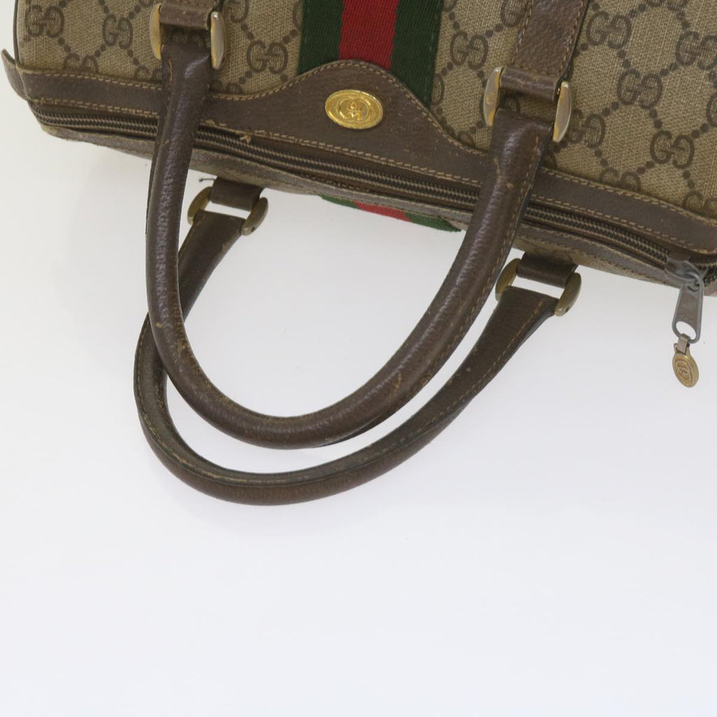 GUCCI GG Supreme Web Sherry Line Hand Bag Beige Red Green 69 02 006 60884