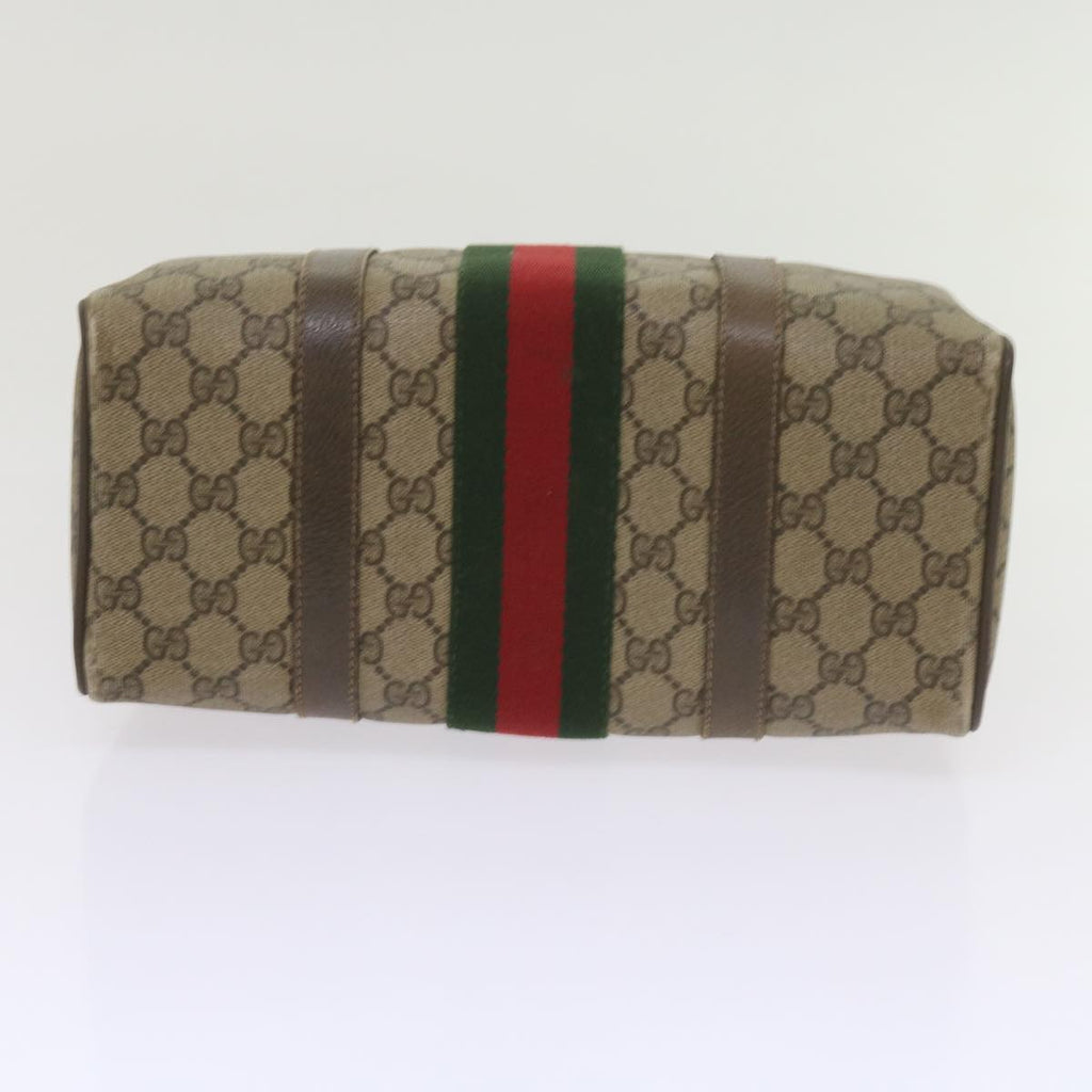 GUCCI GG Supreme Web Sherry Line Hand Bag Beige Red Green 69 02 006 60884