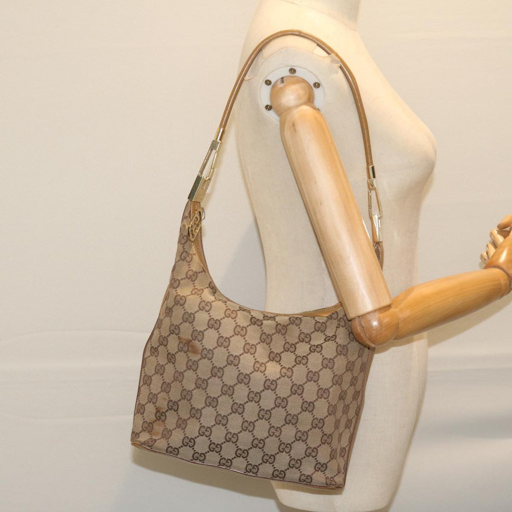GUCCI GG Canvas Shoulder Bag Beige 001 3814 60888