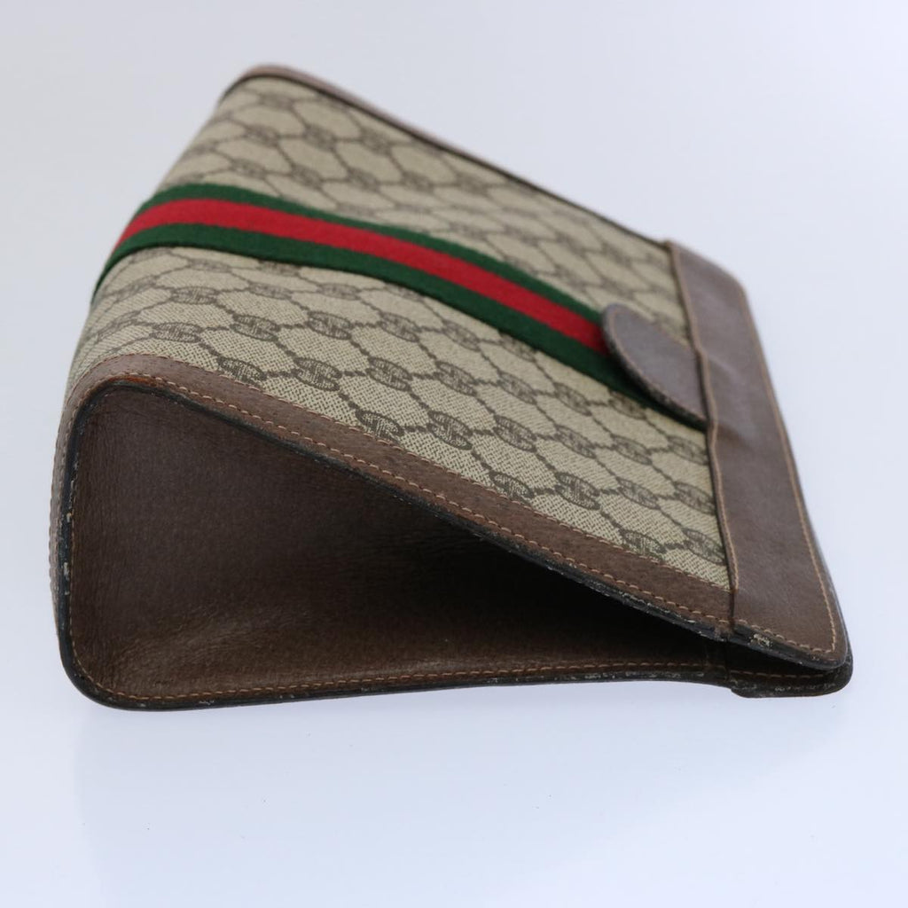 GUCCI GG Supreme Web Sherry Line Clutch Bag Beige Red Green 89 01 002 60941
