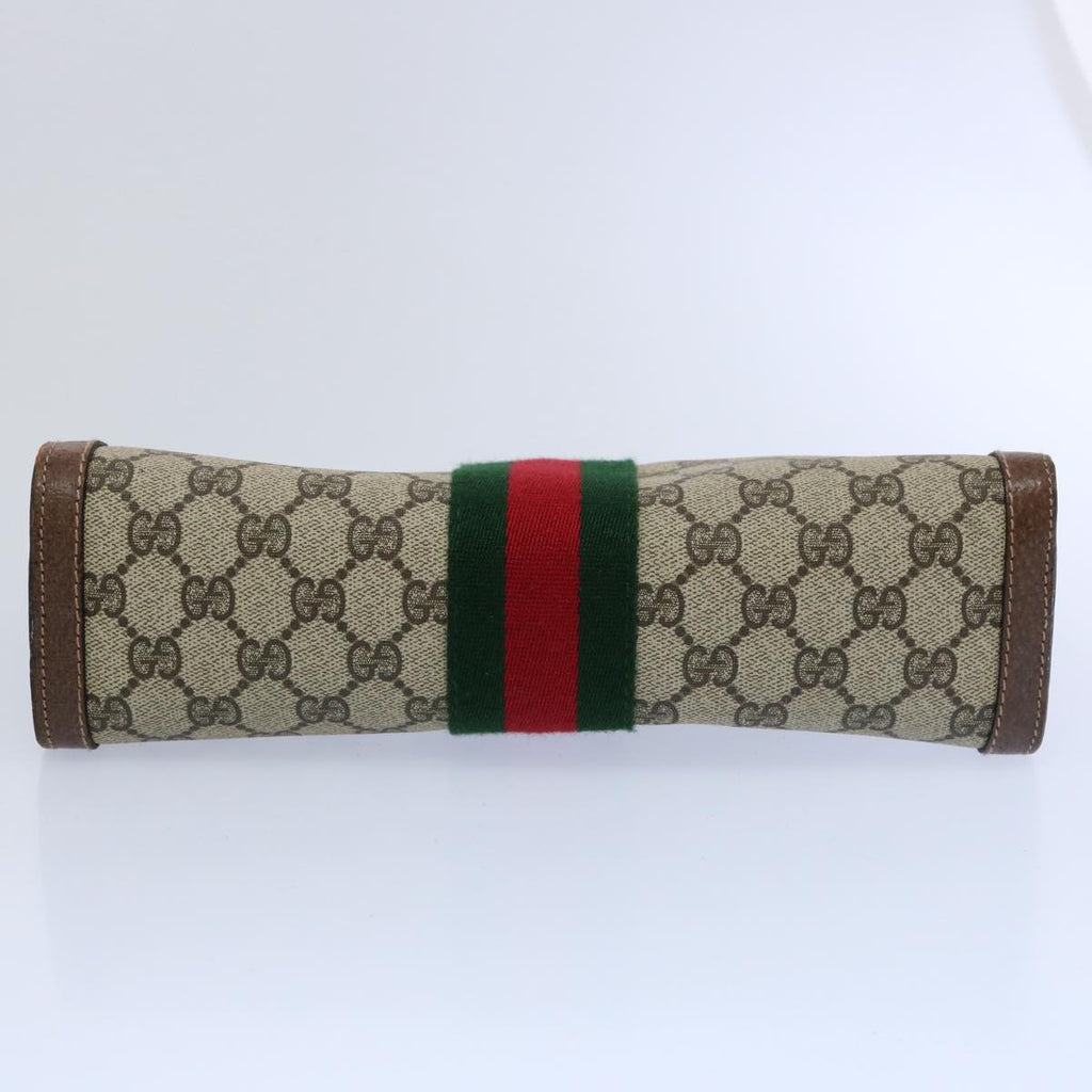 GUCCI GG Supreme Web Sherry Line Clutch Bag Beige Red Green 89 01 002 60941